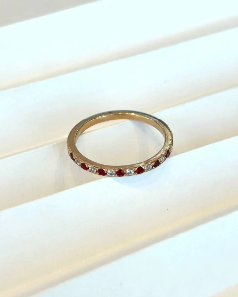 Anillo Oro 18K Cubic Rojo