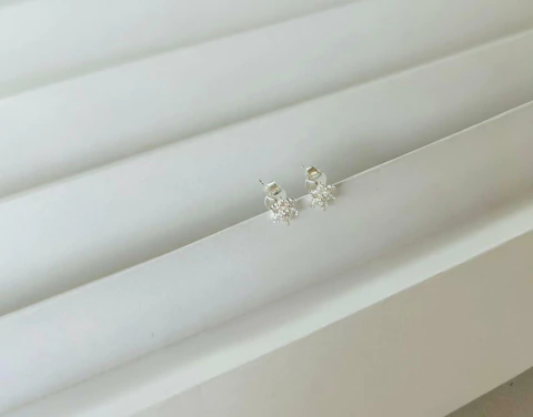 Aros Flor Plata Importada