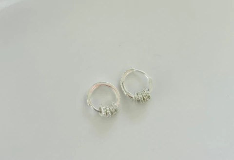 Argollitas Con Donitas Plata 925