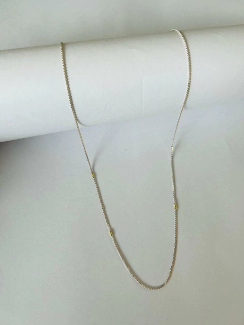 Cadena Almendra Plata y Oro