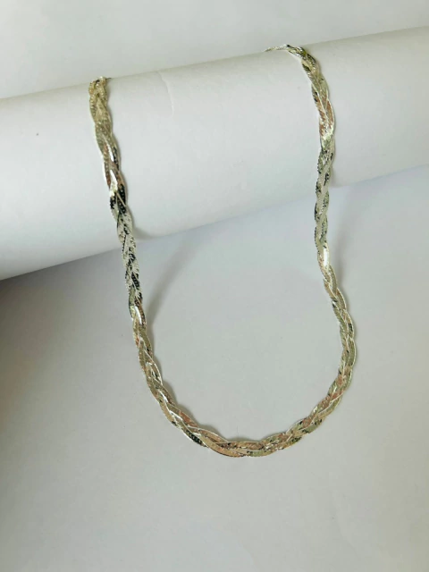Cadena Trenzada Plata Importada