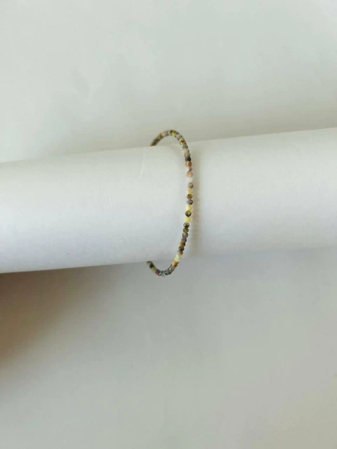 Pulsera Piedras Naturales Plata Importada