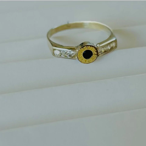 Anillo Bvlgari con Cubic Plata Y Oro