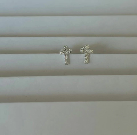 Aros Plata Importada Cruz