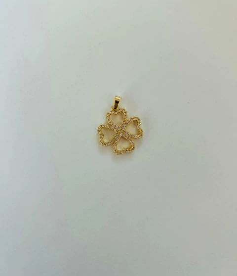 Dije Acero Dorado Trebol