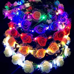 VINCHA CON FLORES Y LUCES LED x 6