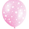 GLOBO ROSA IMPRESO ESTRELLITAS 12"