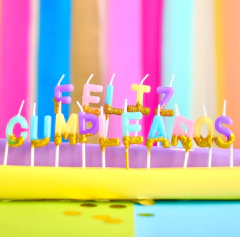 SET VELAS FELIZ CUMPLEAÑOS MULTICOLOR