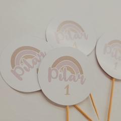 Toopers para cupcakes Arcoiris Boho x 12 unidades - comprar online