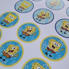 Plancha de stickers x 25 unidades Bob Esponja