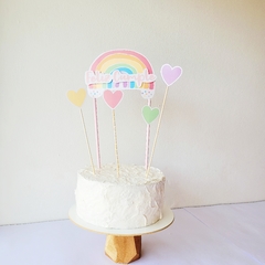 TOPPER PARA TORTA "ARCO IRIS" - Muy WOW!
