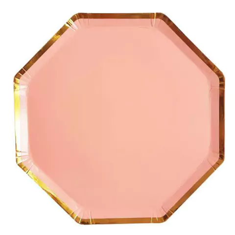 Plato Octogonal Color Rosa