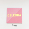 SERVILLETA CELEBRA ROSA Y DORADO