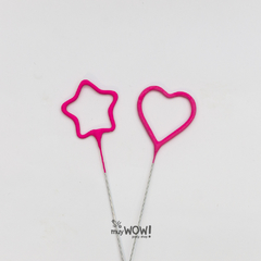 VELA CHISPITA ROSA CORAZON Y ESTRELLA - comprar online