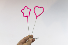 VELA CHISPITA ROSA CORAZON Y ESTRELLA