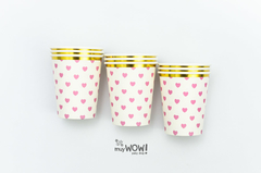VASO CORAZONES ROSA X 10 - comprar online