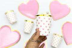 VASO CORAZONES ROSA X 10