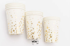 Vasos Estrellas Doradas x 10 - comprar online