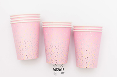 Vasos Rosa Confeti x 10