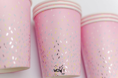 Vasos Rosa Confeti x 10 - comprar online