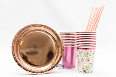 PLATO METALIZADO ROSA GOLD x 10 - Muy WOW!