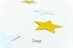 GUIRNALDAS ESTRELLAS CELESTE/ORO - comprar online