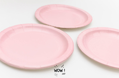 Plato Pastel Rosa x 10 - Muy WOW!