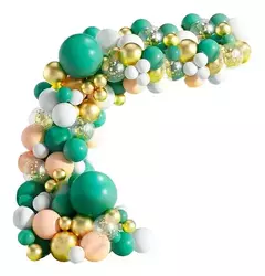 Arco Organico globos 12" Verde Tiffany Salmon Dorado Globo