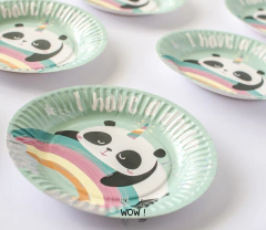 PLATO POLIPAPEL PANDA X 6 Unid - comprar online