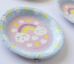PLATOS DE POLIPAPEL ARCOIRIS 17CM X 10 Unid - comprar online
