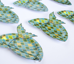PLATO DE POLIPAPEL METALIZADO SIRENA X 6 - comprar online