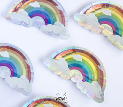 PLATO DE POLIPAPEL METALIZADO ARCO IRIS X 10 Unid - comprar online