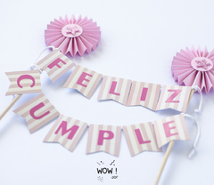 TOOPER FELIZ CUMPLE ROSA - comprar online