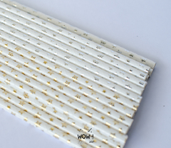 SORBETES DE POLIPAPEL ESTRELLAS DORADAS Y PLATEADAS x12