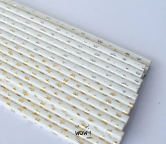 SORBETES DE POLIPAPEL ESTRELLAS DORADAS Y PLATEADAS x12