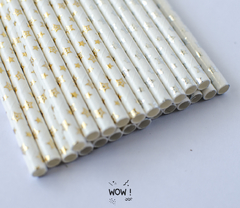 SORBETES DE POLIPAPEL ESTRELLAS DORADAS Y PLATEADAS x12 - comprar online