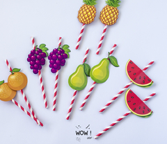 SORBETES DE POLIPAPEL DECORADO FRUTAS X 10
