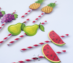 SORBETES DE POLIPAPEL DECORADO FRUTAS X 10 - comprar online