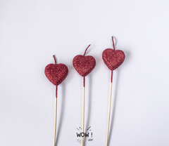 VELA CORAZON ROJO
