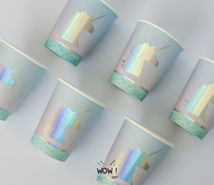 VASO POLIPAPEL UNICORNIO IRIDISCENTE X 6 - comprar online