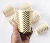 VASO POLIPAPEL RAYAS DORADAS X 6
