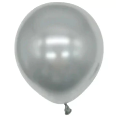 Globos latex 12" Plateado Perlado x 10