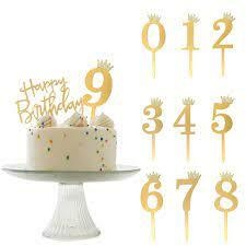 CAKE TOPPER NUMERO CON CORONITA ESPEJAD - comprar online