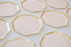 Plato Hexagonal Rosa x 10 en internet