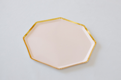 Plato Hexagonal Rosa x 10 - comprar online