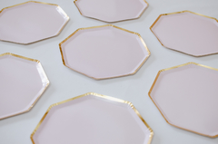 Plato Hexagonal Lila x 10 - Muy WOW!