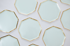 Plato Hexagonal Verde Aqua x 10 - comprar online