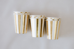 VASOS DORADOS RAYAS X 10