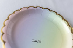 plato degrade pastel ondas doradas X 8 en internet