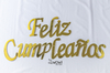 Banderín Feliz Cumpleaños Cursiva Dorado